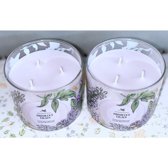 Lot of 2 Bath & Body Works Fresh Cut Lilacs Large 3-Wick Scented Candle 14.5oz - Picture 6 of 7